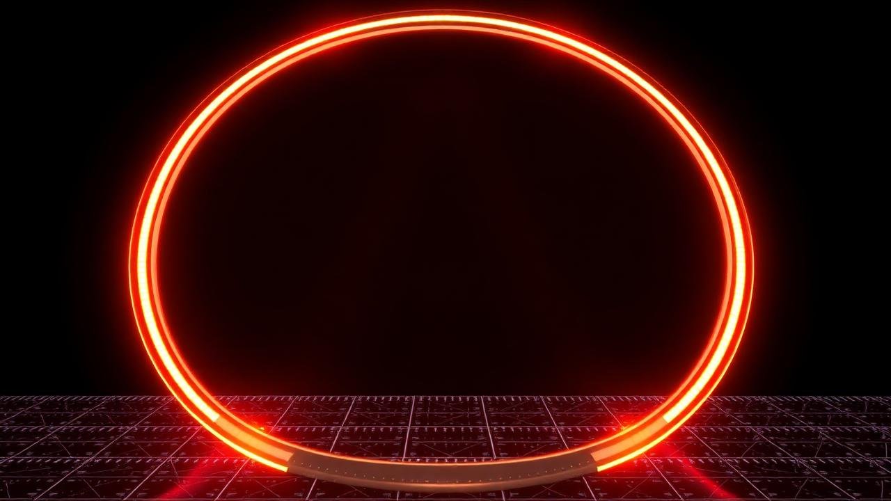 Render 3D de símbolo de acessibilidade universal com luz laranja