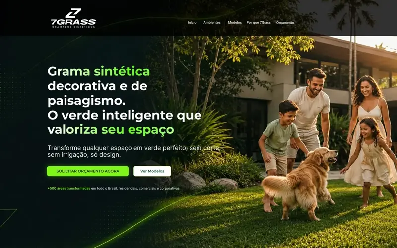 Prévia da página do projeto 7Grass — Decorativa, cliente 7Grass