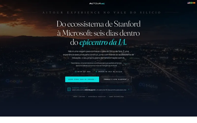 Prévia da página do projeto AiTour Experience, cliente AiTour