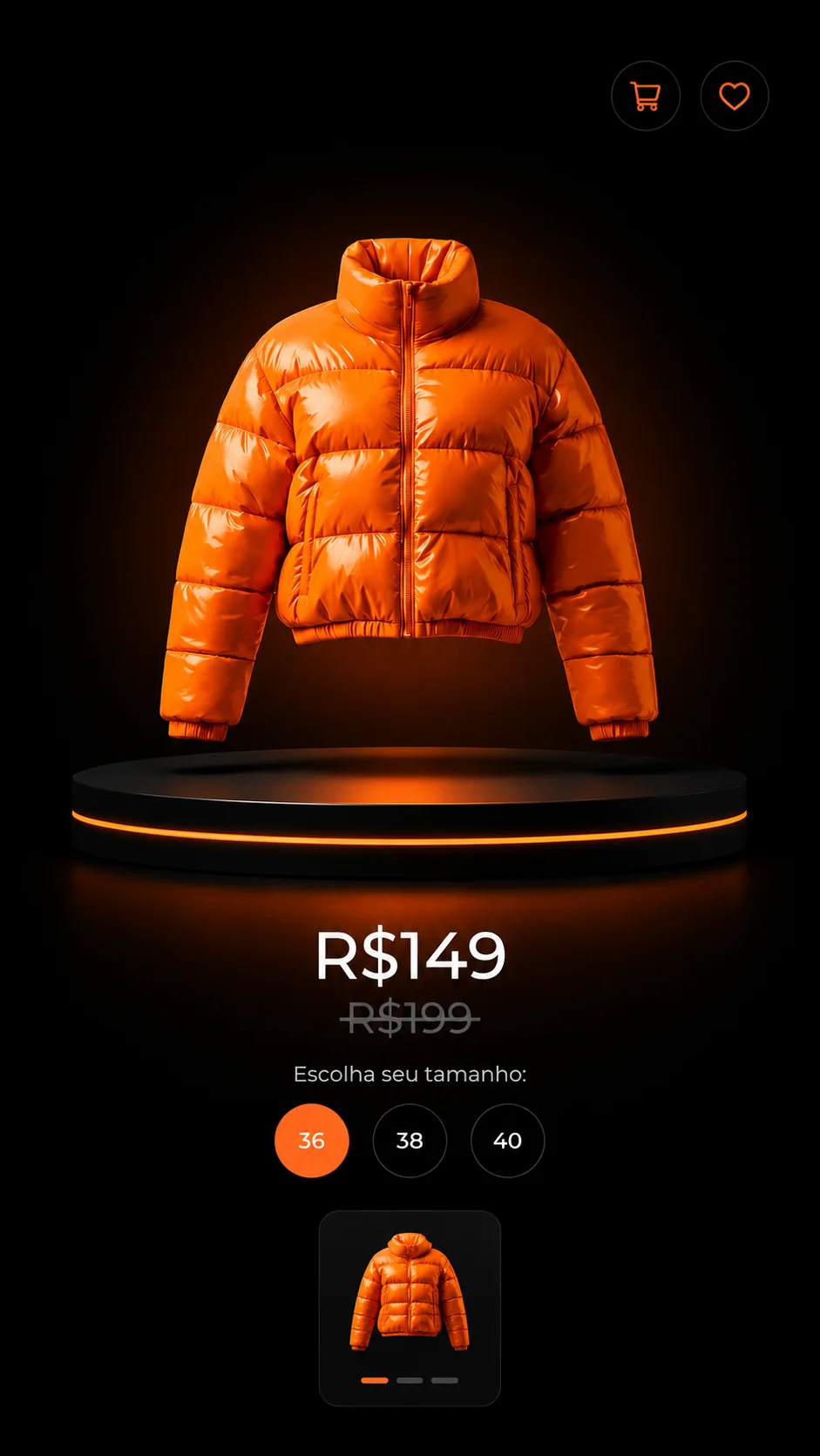 Loja virtual criada pela KCLOCK com página de produto e checkout em celular e desktop